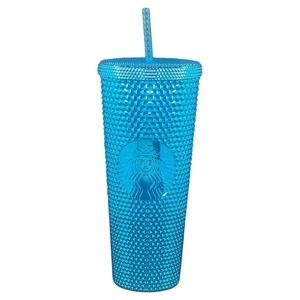 Starbucks | Dining | Nwt Starbucks Blue Chrome Studded Venti Cold Cup  Tumbler Metallic 24 Fl Oz | Poshmark